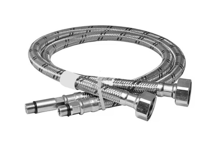 Гибкая подводка Tucai в стальной оплетке 1/2-M10x1 L17/L37, 80 см, вн. - нар., 2 штуки в упаковке (208126)