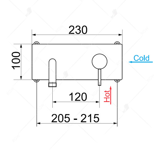Смеситель с изливом встраиваемый RGW SP-45-10B арт. 21140545-04