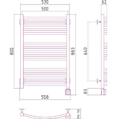 Электрический полотенцесушитель Сунержа Аркус 800x500