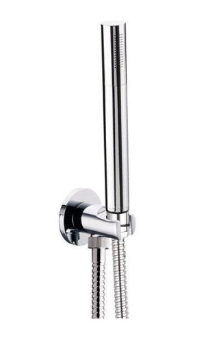 Daniel, набор для душа круглой формы: лейка, шланг, держатель с водотводом, цвет хром