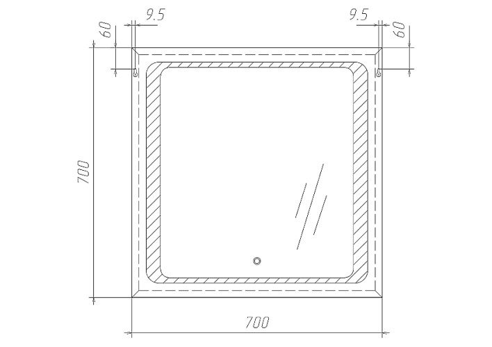Зеркало Galaxy 70 alum с подсветкой Sansa