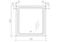 Зеркало Galaxy 70 alum с подсветкой Sansa
