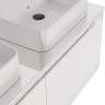 Тумба W, 125 см, подвесная, для умывальника "Гармония" 125 см или стеклянной столешницы W, 2 ящика, белый глянец