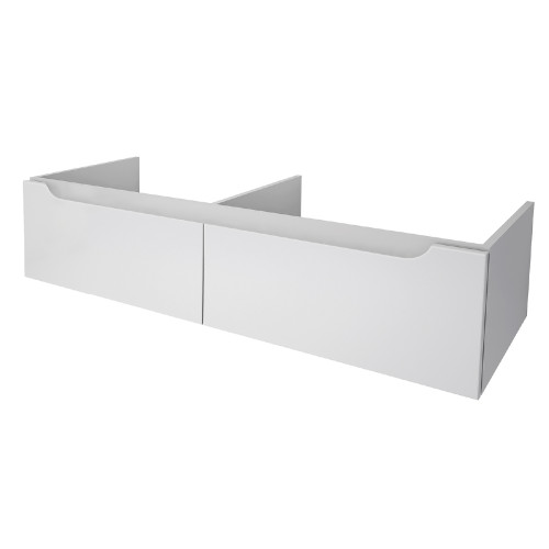 Тумба W, 125 см, подвесная, для умывальника "Гармония" 125 см или стеклянной столешницы W, 2 ящика, белый глянец