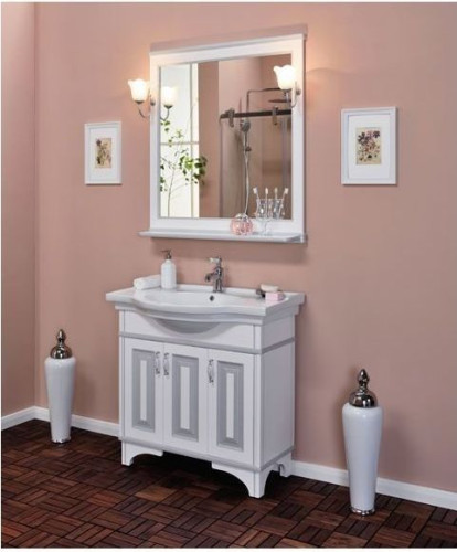 Мебель для ванной Aquanet Валенса 100 белый краколет/серебро