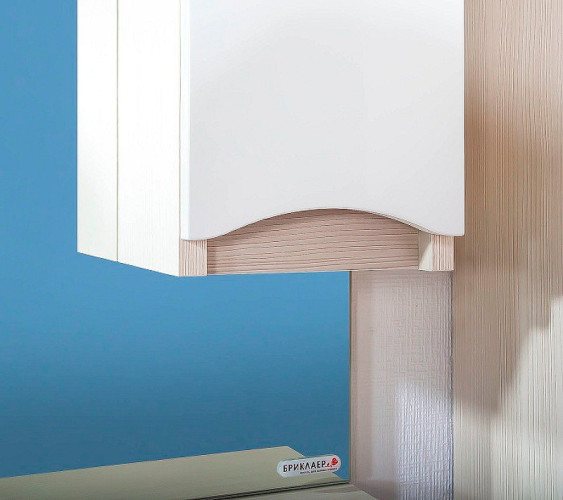 Зеркало со шкафом Бриклаер Токио 80 R 4627125411731 с подсветкой Светлая лиственница Белый глянец