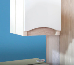 Зеркало со шкафом Бриклаер Токио 80 R 4627125411731 с подсветкой Светлая лиственница Белый глянец