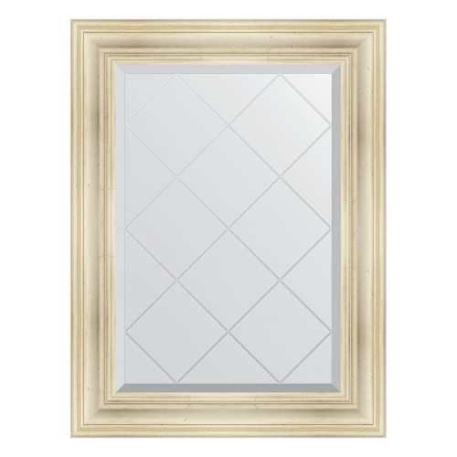 Зеркало настенное с гравировкой EVOFORM в багетной раме травленое серебро, 69х91 см, BY 4117