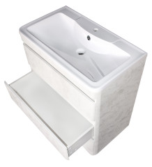 Тумба напольная Style Line Атлантика 80 (3 ящ.), Люкс бетон крем, PLUS