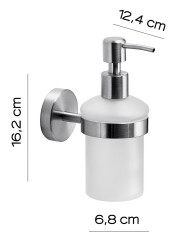 Gedy Project, настенный стеклянный дозатор с металлической помпой, цвет зачищенный хром