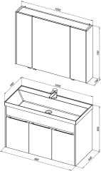Мебель для ванной Aquanet Латина 100 бордо