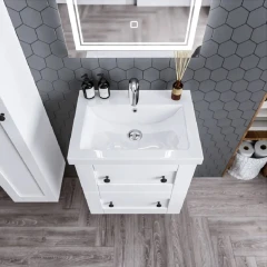 Тумба Бриклаер Хелена 60 Рамочный белый (2 упаковки)