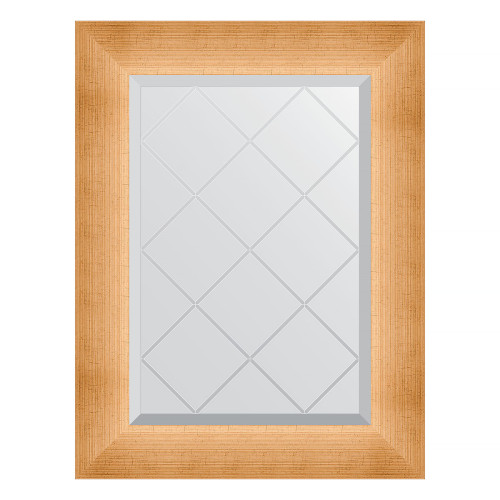 Зеркало настенное с гравировкой EVOFORM в багетной раме травленое золото, 56х74 см, BY 4517