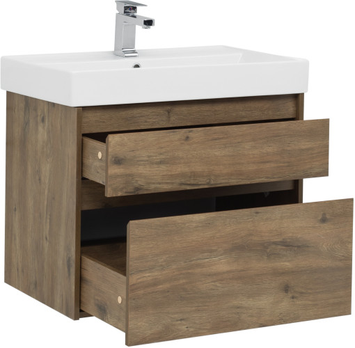Тумба с раковиной Aquanet Nova Lite 75 дуб рустикальный (2 ящика)