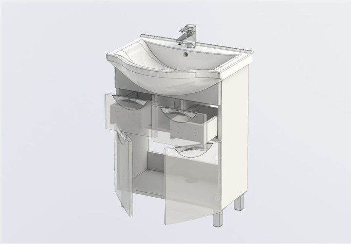 Тумба с раковиной Aquanet Асти 65 черный