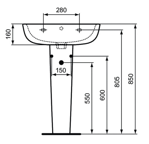 Колонна для умывальников Ideal Standard ESEDRA белая (T283901)
