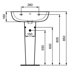 Колонна для умывальников Ideal Standard ESEDRA белая (T283901)