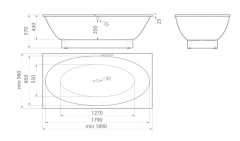 Ванна из искусственного камня Aquastone Мальта 189x96