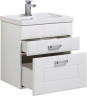 Тумба с раковиной Aquanet Рондо 60 белый (2 ящика)