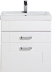Тумба с раковиной Aquanet Рондо 60 белый (2 ящика)