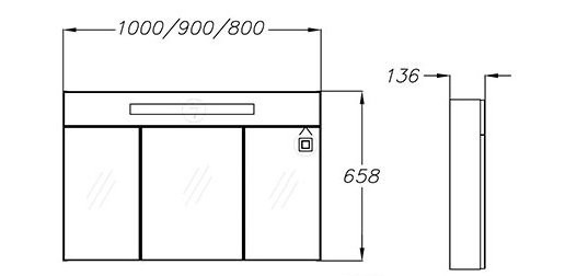 Зеркальный шкаф Smile Стайл 80 с подсветкой