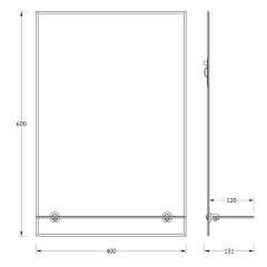 Зеркало настенное с фацетом и полочкой Attractive EVOFORM 40х60 см, BY 0502