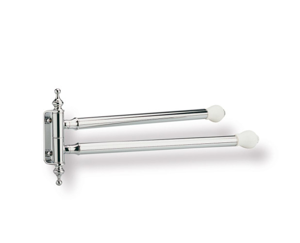 Stil Haus Nemi, полотенцедержатель двойной поворотный, цвет хром - белая керамика