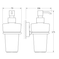 Держатель с дозатором жидкого мыла (матовый хрусталь; хром) (FBS) LUX 009