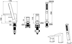 Смеситель на борт ванны Allen Brau Infinity 5.21008-31