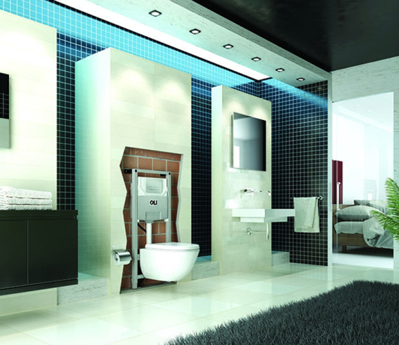 Инсталляция для подвесного унитаза OLI 80 ECO с механической панелью слива River Della хром (886914RDOO)