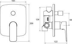 Смеситель встроенный с переключателем CL 061.00