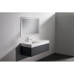 Xpertials LISBETH, прямоугольное зеркало 100х80 см c LED подсветкой: датчик вкл/выкл подсветки с диммером и датчик антизапотевания, профиль матовый хр