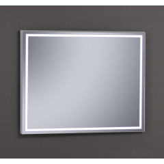 Xpertials LISBETH, прямоугольное зеркало 100х80 см c LED подсветкой: датчик вкл/выкл подсветки с диммером и датчик антизапотевания, профиль матовый хр