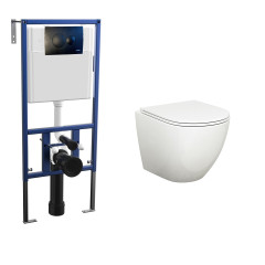 Комплект унитаза Bauedge BL0001 с инсталляцией Nova NV4501 и кнопкой Nova NV7313