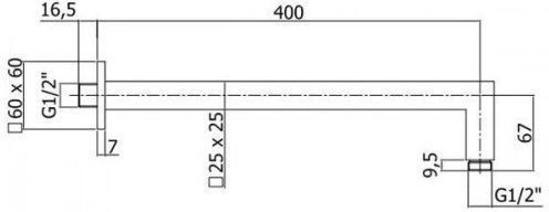 Держатель для верхнего душа Paffoni Quadro ZSOF063CR
