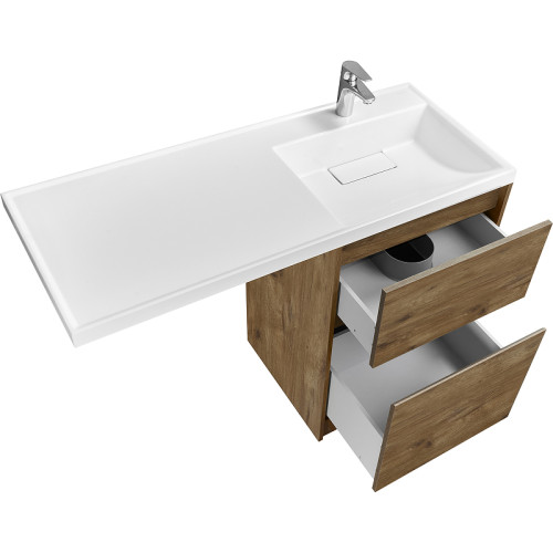 Тумба под раковину Aquaton Лондри 60 без фасада, дуб рустикальный (1A266901LHDR0)