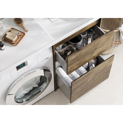 Тумба под раковину Aquaton Лондри 60 без фасада, дуб рустикальный (1A266901LHDR0)