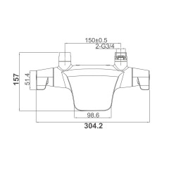 Смеситель для ванны с термостатом D&amp;K Bayern DA2143201, хром