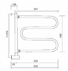 Полотенцесушитель Margaroli Vento 500 BOX
