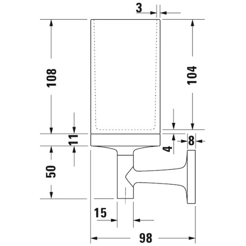 Стакан для зубных щеток Duravit Starck T Хром (0099311000)