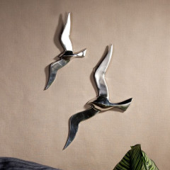 Casablanca, настенная маленькая алюминиевая композиция &quot;Птица&quot;, цвет серебристый